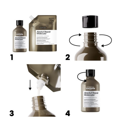 Loreal Professionnel Serie Expert Absolut Repair Molecular Tüm Yıpranmış Saçlar İçin Arındırıcı Refill Şampuan 500ml Loreal Professionnel Serie Expert Absolut Repair Molecular Tüm Yıpranmış Saçlar İçin Arındırıcı Refill Şampuan 500ml