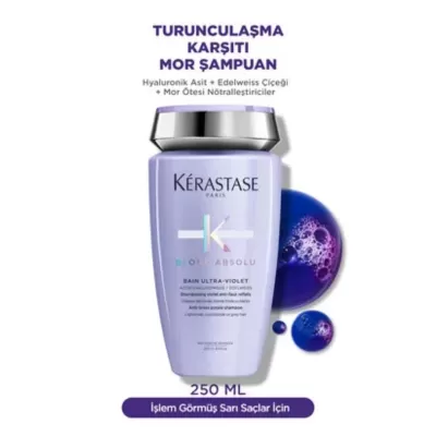 Kerastase Blond Absolu Bain Ultra-violet Turuncu Yansımaları Nötralize Eden Mor Şampuan 250 ml