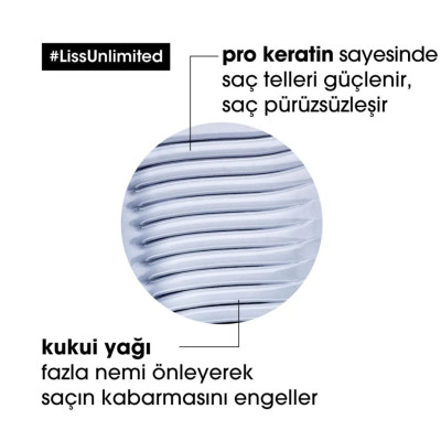 Loreal Professionnel Serie Expert Liss Unlimited Elektriklenme ve Kabarma Karşıtı Yoğun Yumuşaklık Veren Şampuan 300ml Loreal Professionnel Serie Expert Liss Unlimited Elektriklenme ve Kabarma Karşıtı Yoğun Yumuşaklık Veren Şampuan 300ml