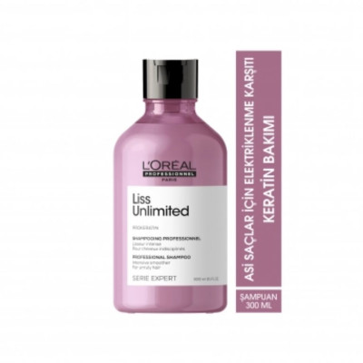 Loreal Professionnel Serie Expert Liss Unlimited Elektriklenme ve Kabarma Karşıtı Yoğun Yumuşaklık Veren Şampuan 300ml Loreal Professionnel Serie Expert Liss Unlimited Elektriklenme ve Kabarma Karşıtı Yoğun Yumuşaklık Veren Şampuan 300ml