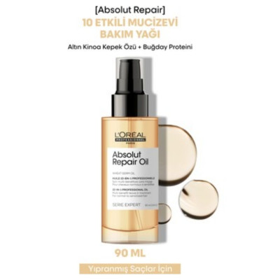 Loreal Professionnel Serie Expert Absolut Repair Oil 10 In 1 Yıpranmış Saçlar İçin 10 Etkili Mucize Saç Bakım Yağı 90ml