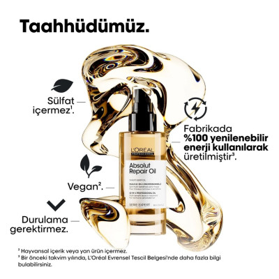 Loreal Professionnel Serie Expert Absolut Repair Oil 10 In 1 Yıpranmış Saçlar İçin 10 Etkili Mucize Saç Bakım Yağı 90ml