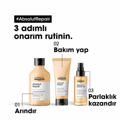 Loreal Professionnel Serie Expert Absolut Repair Yıpranmış Saçlar İçin Onarıcı Saç Bakım Kremi 200ml Loreal Professionnel Serie Expert Absolut Repair Yıpranmış Saçlar İçin Onarıcı Saç Bakım Kremi 200ml