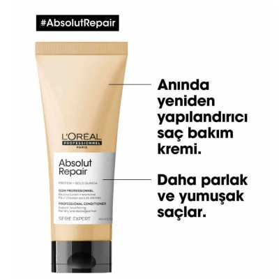 Loreal Professionnel Serie Expert Absolut Repair Yıpranmış Saçlar İçin Onarıcı Saç Bakım Kremi 200ml Loreal Professionnel Serie Expert Absolut Repair Yıpranmış Saçlar İçin Onarıcı Saç Bakım Kremi 200ml