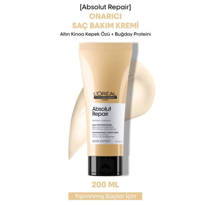 Loreal Professionnel Serie Expert Absolut Repair Yıpranmış Saçlar İçin Onarıcı Saç Bakım Kremi 200ml Loreal Professionnel Serie Expert Absolut Repair Yıpranmış Saçlar İçin Onarıcı Saç Bakım Kremi 200ml