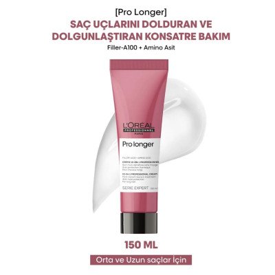 Loreal Professionnel Serie Expert Pro Longersaç Boylarının Görünümünü Yenileyici Ve Yoğunlaştırıcı Saç Kremi 150ml Loreal Professionnel Serie Expert Pro Longersaç Boylarının Görünümünü Yenileyici Ve Yoğunlaştırıcı Saç Kremi 150ml