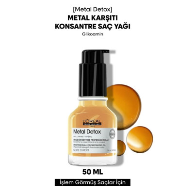 Loreal Professionnel Serie Expert Metal Detox Oil Konsantre Metal arındırıcı & besleyici Saç Bakım Yağı 50ml