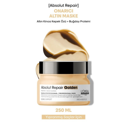 Loreal Professionnel Serie Expert Absolut Repair Golden Yıpranmış Saçlar İçin Onarıcı Altın Maske 250ml