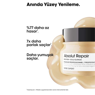 Loreal Professionnel Serie Expert Absolut Repair Yıpranmış Saçlar İçin Onarıcı Maske 250ml Loreal Professionnel Serie Expert Absolut Repair Yıpranmış Saçlar İçin Onarıcı Maske 250ml