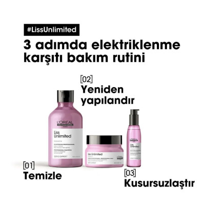 Loreal Professionnel Serie Expert Liss Unlimited Elektriklenme Karşıtı Ve Yoğun Yumuşaklık İçin Saç Maskesi 250ml Loreal Professionnel Serie Expert Liss Unlimited Elektriklenme Karşıtı Ve Yoğun Yumuşaklık İçin Saç Maskesi 250ml