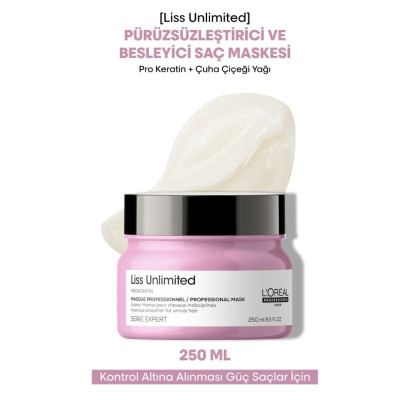 Loreal Professionnel Serie Expert Liss Unlimited Elektriklenme Karşıtı Ve Yoğun Yumuşaklık İçin Saç Maskesi 250ml Loreal Professionnel Serie Expert Liss Unlimited Elektriklenme Karşıtı Ve Yoğun Yumuşaklık İçin Saç Maskesi 250ml