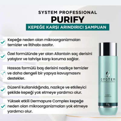 Wella Professionals System Professional Purify P1 Kepekli ve Yağlı Saçlar İçin Arındırıcı Şampuan 250ml Wella Professionals System Professional Purify P1 Kepekli ve Yağlı Saçlar İçin Arındırıcı Şampuan 250ml