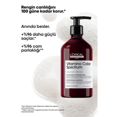 Loreal Professionnel Serie Expert Vitamino Color Spectrum Boyalı Saçlar İçin Solma Karşıtı Şampuan 500 ml Loreal Professionnel Serie Expert Vitamino Color Spectrum Boyalı Saçlar İçin Solma Karşıtı Şampuan 500 ml