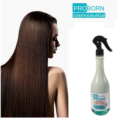 PROBORN 2 Phase Conditioner Sıvı Saç Spreyi Durulanmayan Çift Fazlı Fön Suyu 400ml