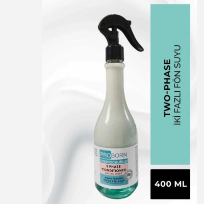 PROBORN 2 Phase Conditioner Sıvı Saç Spreyi Durulanmayan Çift Fazlı Fön Suyu 400ml