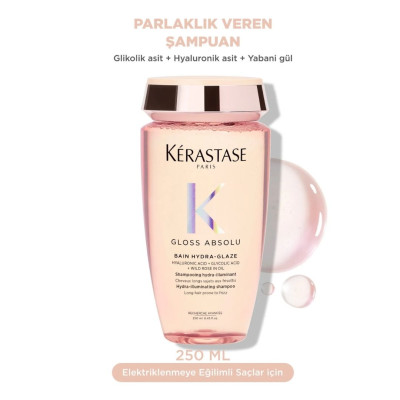 Kerastase Gloss Absolu Bain Hydra-Glaze Elektriklenmeye Eğilimli Saçlar İçin Parlaklık Veren Şampuan 250 ml Kerastase Gloss Absolu Bain Hydra-Glaze Elektriklenmeye Eğilimli Saçlar İçin Parlaklık Veren Şampuan 250 ml