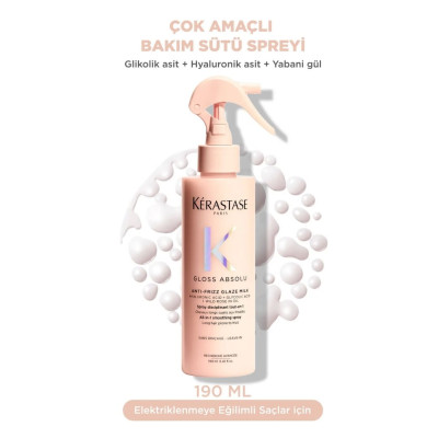 Kerastase Gloss Absolu Anti Frizz Glaze Milk Elektriklenmeye Eğilimli Saçlar Için Çok Amaçlı Bakım Sütü Spreyi 190ml Kerastase Gloss Absolu Anti Frizz Glaze Milk Elektriklenmeye Eğilimli Saçlar Için Çok Amaçlı Bakım Sütü Spreyi 190ml