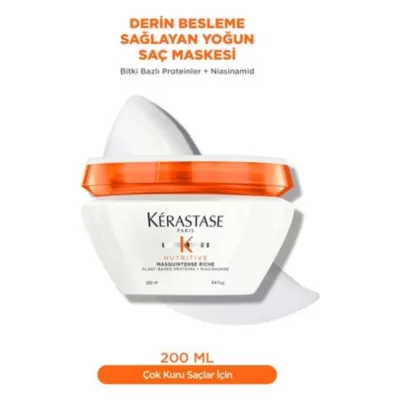 Kerastase Nutritive Masquintense Riche Derin Besleme Sağlayan Yoğun Saç Maskesi 200 ml