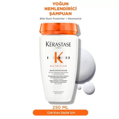 Kerastase Bain Satin Riche Şampuan 250ml Masquintense Saç Maskesi 200ml Kerastase Bain Satin Riche Şampuan 250ml Masquintense Saç Maskesi 200ml