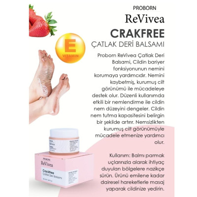 Proborn ReVivea Çatlak Deri Balsamı 50 ml – Topuk, Dirsek ve Diz Çatlakları İçin Yoğun Nemlendirici (Crackfree) Proborn ReVivea Çatlak Deri Balsamı 50 ml – Topuk, Dirsek ve Diz Çatlakları İçin Yoğun Nemlendirici (Crackfree)