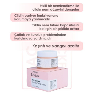 Proborn ReVivea Çatlak Deri Balsamı 50 ml – Topuk, Dirsek ve Diz Çatlakları İçin Yoğun Nemlendirici (Crackfree) Proborn ReVivea Çatlak Deri Balsamı 50 ml – Topuk, Dirsek ve Diz Çatlakları İçin Yoğun Nemlendirici (Crackfree)