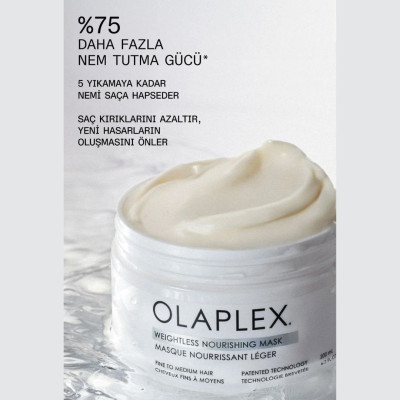 Olaplex Weightless Nourishing Mask - İnce, Orta Telli Saçlar İçin Ağırlık Hissi Bırakmayan Besleyici Maske 200ml