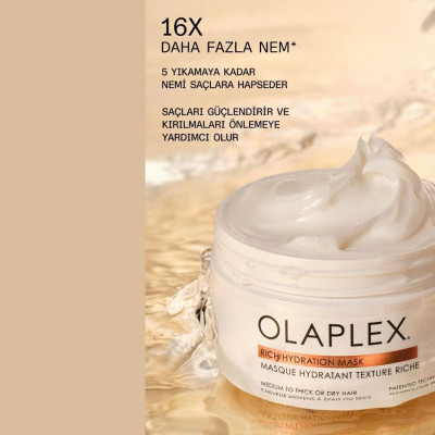 Olaplex Rich Hydration Mask Orta ve Kalın Telli Saçlar için Yoğun Nemlendirici Maske 200ml