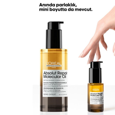 Loreal Professionnel Absolut Repair Molecular Çift Fazlı Profesyonel Bakım Yağı 30 ml Loreal Professionnel Absolut Repair Molecular Çift Fazlı Profesyonel Bakım Yağı 30 ml