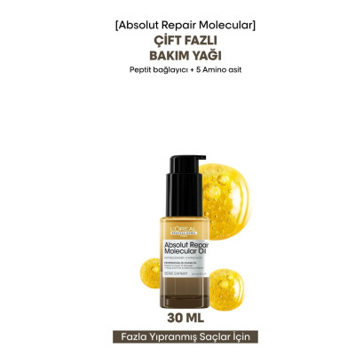 Loreal Professionnel Absolut Repair Molecular Çift Fazlı Profesyonel Bakım Yağı 30 ml|Marcus & Mira Loreal Professionnel Absolut Repair Molecular Çift Fazlı Profesyonel Bakım Yağı 30 ml|Marcus & Mira