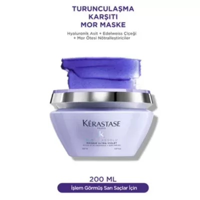 Kerastase Blond Absolu Masque Ultra Violet - Sarı Ve Gri Saçlar Için Silver Mor Maske 200 ml Kerastase Blond Absolu Masque Ultra Violet - Sarı Ve Gri Saçlar Için Silver Mor Maske 200 ml