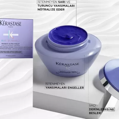 Kerastase Blond Absolu Masque Ultra Violet - Sarı Ve Gri Saçlar Için Silver Mor Maske 200 ml Kerastase Blond Absolu Masque Ultra Violet - Sarı Ve Gri Saçlar Için Silver Mor Maske 200 ml