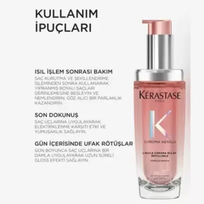 Kerastase Chroma Absolu L'huile Chroma Eclat Boyalı Saçlar İçin Yeniden Doldurulabilir Saç Bakım Yağı 75 ml Kerastase Chroma Absolu L'huile Chroma Eclat Boyalı Saçlar İçin Yeniden Doldurulabilir Saç Bakım Yağı 75 ml