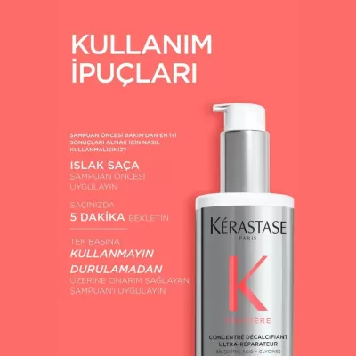 Kerastase Premiere Concentré Décalcifiant Ultra-réparateur Yıpranmış Saçlar İçin Onarıcı Şampuan Öncesi Bakım 250ml