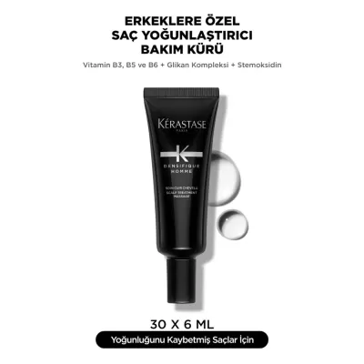 Kerastase Cure Densifique Homme Erkekler İçin Saç Yoğunlaştırıcı Bakım Kürü 30 x 6 ml