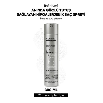 Loreal Professionnel Infinium Pure Fort- Strong Saç Spreyi 300 Ml- Yeni Ambalaj