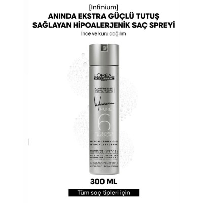 Loreal Professionnel Infinium Pure Extra Fort - Extra Strong Saç Spreyi 300 Ml- Yeni Ambalaj