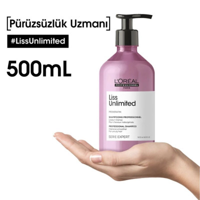 Loreal Professionnel Serie Expert Liss Unlimited Elektriklenme ve Kabarma Karşıtı Yoğun Yumuşaklık Veren Şampuan 500ml